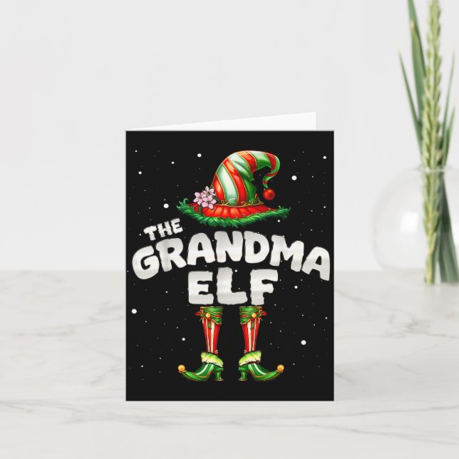 I'm The Grandma Elf Family Matching Group Christma Card (Front)