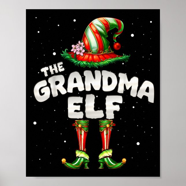 I'm The Grandma Elf Family Matching Group Christma Poster (Front)