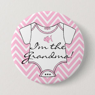 I'm The Grandma Pink Chevron 7.5 Cm Round Badge