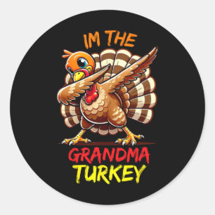 I'm The Grandma Turkey Matching Family Group Thank Classic Round Sticker