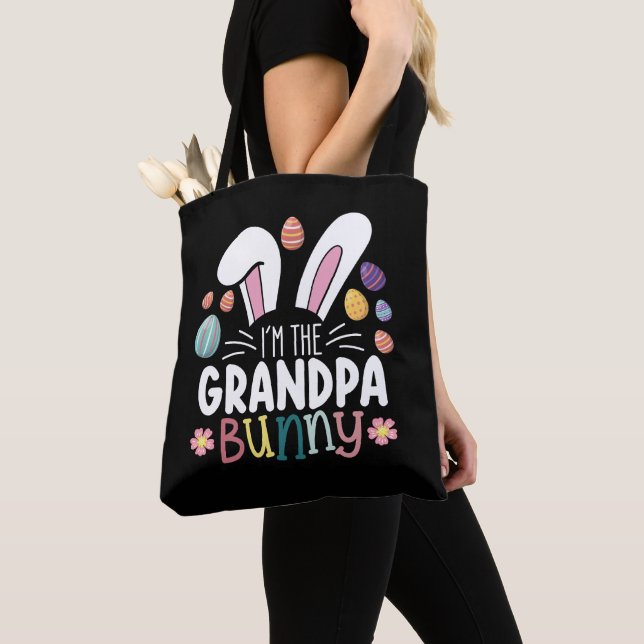 I'm The Grandpa Bunny Easter Family Matching Tote Bag (Close Up)