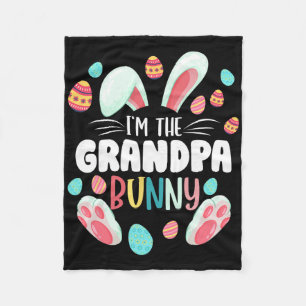 I'm The Grandpa Bunny Matching Family Easter Party Fleece Blanket