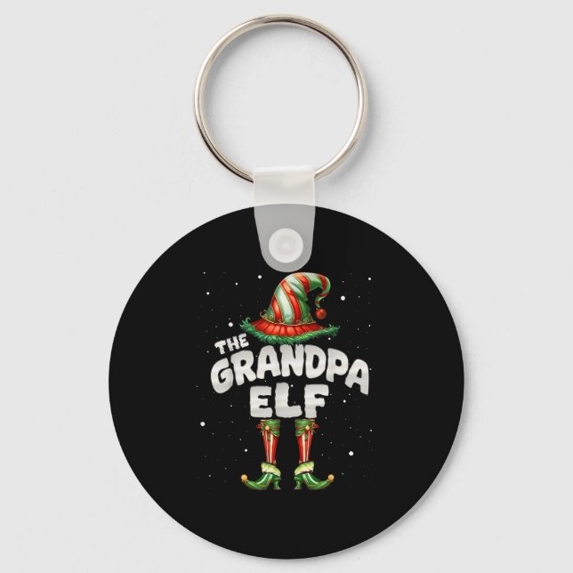 I'm The Grandpa Elf Family Matching Group Christma Key Ring (Front)