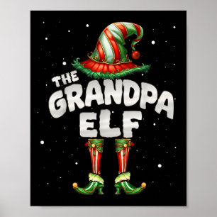 I'm The Grandpa Elf Family Matching Group Christma Poster