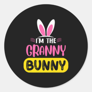 Im The Granny Bunny Rabbit Ears Egg Funny Easter T Classic Round Sticker