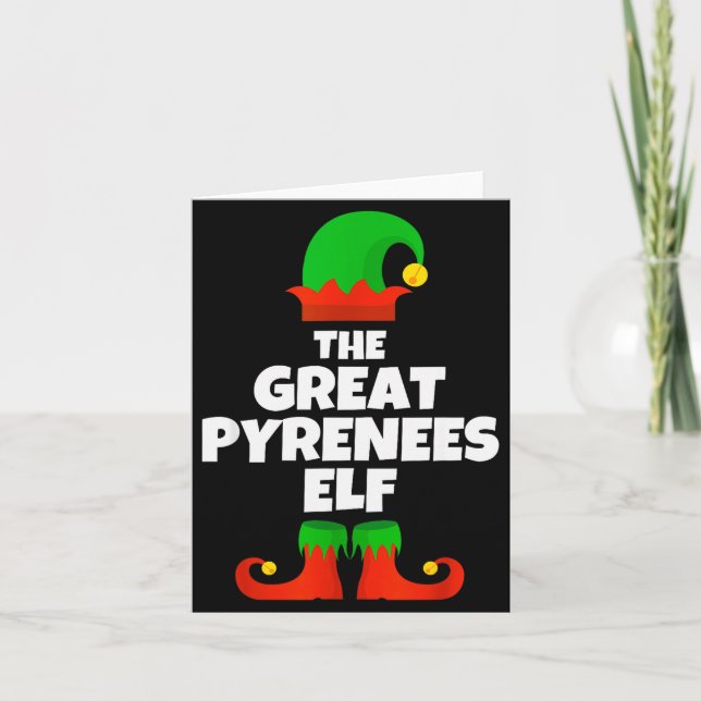 I'm The Great Pyrenees Elf Family Pajama Christmas Card (Front)