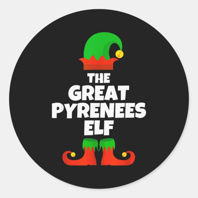 I'm The Great Pyrenees Elf Family Pajama Christmas Classic Round Sticker (Front)