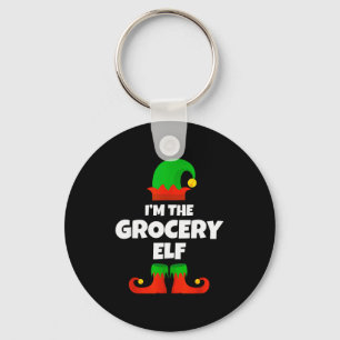 I'm The Grocery Elf Family Pajama Christmas Funny  Key Ring