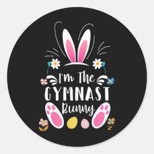 I'm The Gymnast Bunny Matching Family Easter Party Classic Round Sticker