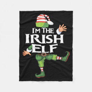 Im The Irish Elf Christmas Eve Xmas Elf Squad Cos Fleece Blanket