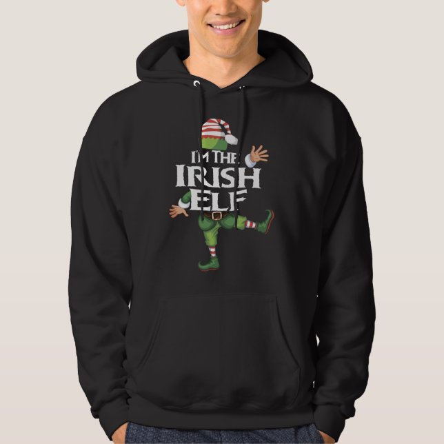 I'm The Irish Elf Christmas Eve Xmas Elf Squad Cos Hoodie (Front)