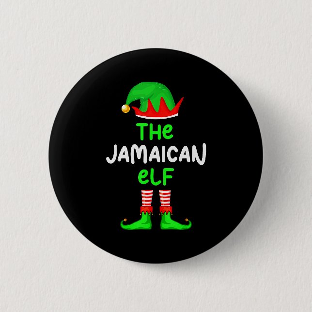 I'm The Jamaican Elf Jamaica Christmas Funny Pajam 6 Cm Round Badge (Front)