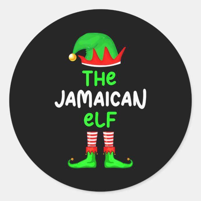 I'm The Jamaican Elf Jamaica Christmas Funny Pajam Classic Round Sticker (Front)