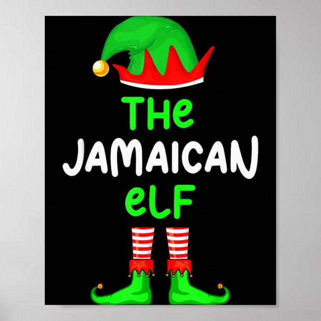 I'm The Jamaican Elf Jamaica Christmas Funny Pajam Poster (Front)