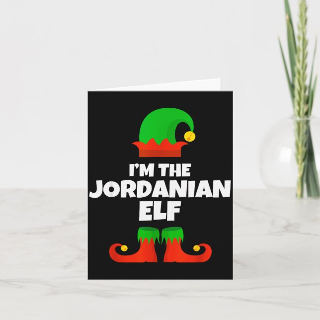 I'm The Jordanian Elf Family Pajama Christmas Funn Card (Front)