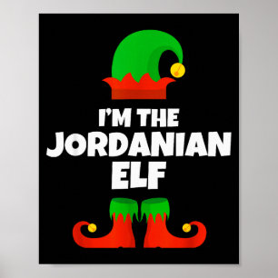 I'm The Jordanian Elf Family Pajama Christmas Funn Poster