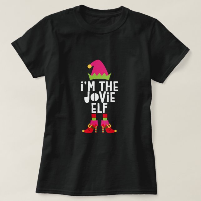 I'm The Jovie Elf T-Shirt Matching Christmas Costu (Design Front)