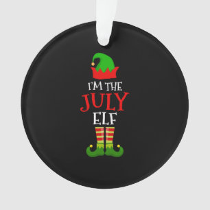 I'm The July Elf Matching Family Christmas In July Ornament