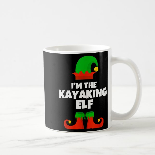 I'm The Kayaking Elf Family Pajama Christmas Kayak Coffee Mug (Right)