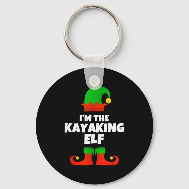 I'm The Kayaking Elf Family Pajama Christmas Kayak Key Ring (Front)