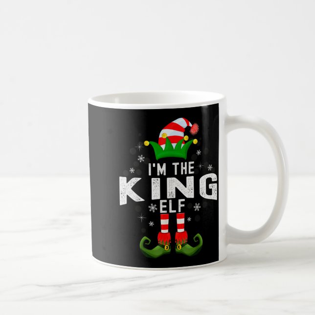 I'm The King Elf Christmas Family Pjs Costume  Coffee Mug (Right)