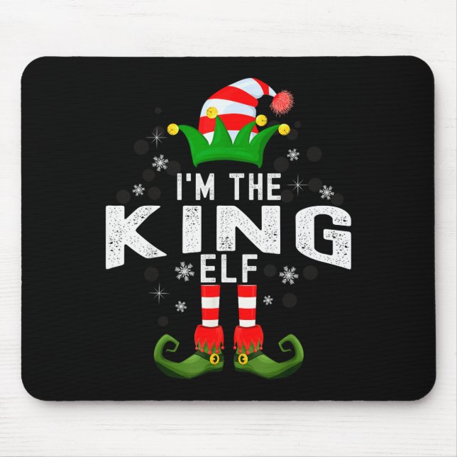 I'm The King Elf Christmas Family Pjs Costume  Mouse Mat (Front)