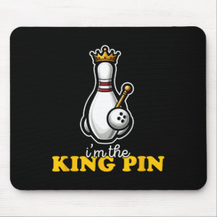 I'm The King Pin Cute Kawaii Bowling Pin Funny Mouse Mat