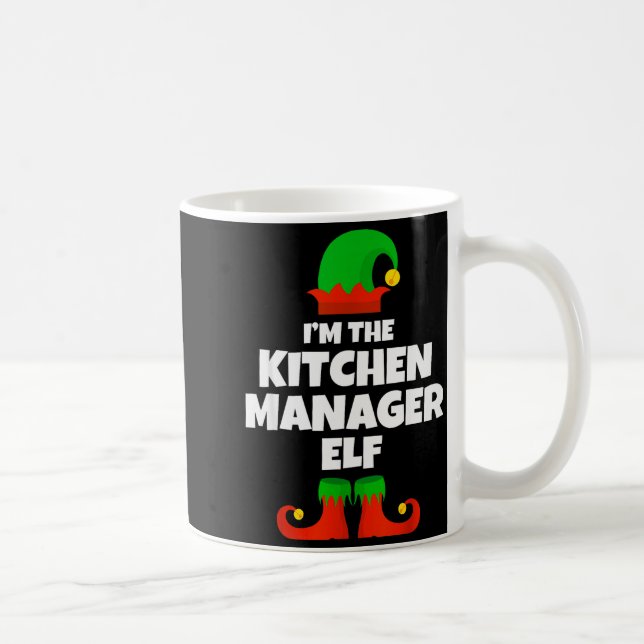 I'm The Kitchen Manager Elf Family Pajama Christma Coffee Mug (Right)