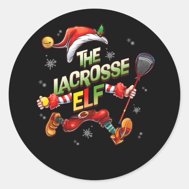 I'm The Lacrosse Elf Christmas Family Elf Player S Classic Round Sticker (Front)