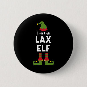 I'm The Lax Elf Funny Lacrosse Player Christmas Pa 6 Cm Round Badge