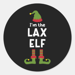 I'm The Lax Elf Funny Lacrosse Player Christmas Pa Classic Round Sticker
