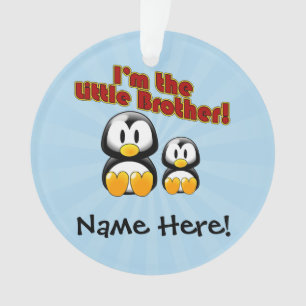 I'm the Little Brother 2 Penguins Ornament