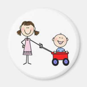 I'm the Little Brother Stick Figure Magnet