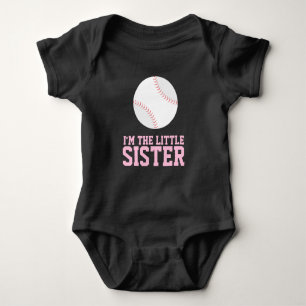 "I'm the Little Sister" Baseball Jersey Number Baby Bodysuit