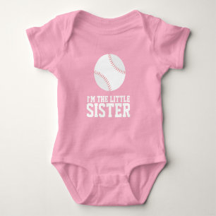 "I'm the Little Sister" Baseball Jersey Number Baby Bodysuit