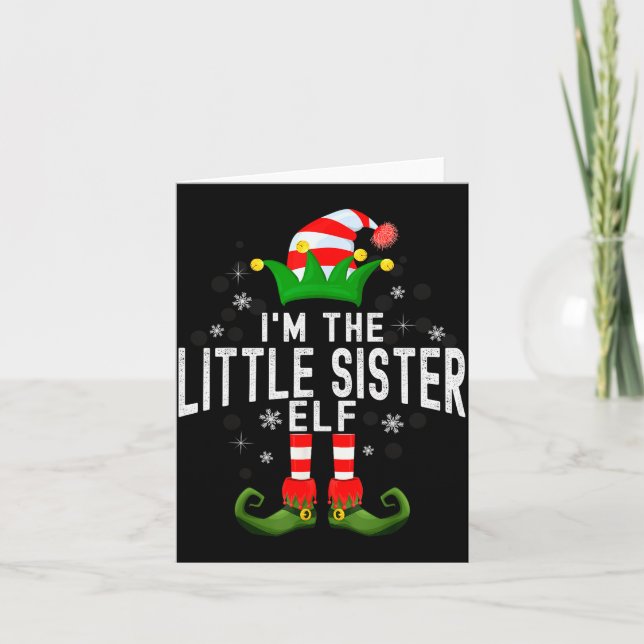 I'm The Little Sister Elf Christmas Family Pjs Cos Card (Front)