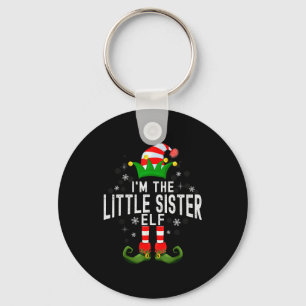I'm The Little Sister Elf Christmas Family Pjs Cos Key Ring