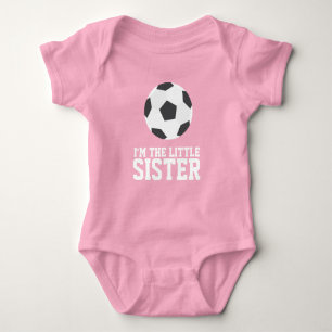 "I'm the Little Sister" Soccer Jersey Number Baby Bodysuit