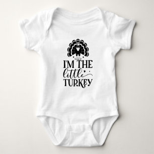 I'm The Little Turkey Typography baby bodysuit