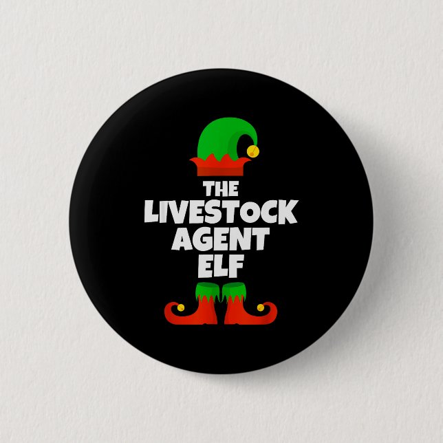 I'm The Livestock Agent Elf Family Pajama Christma 6 Cm Round Badge (Front)