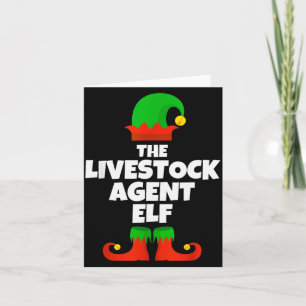 I'm The Livestock Agent Elf Family Pajama Christma Card
