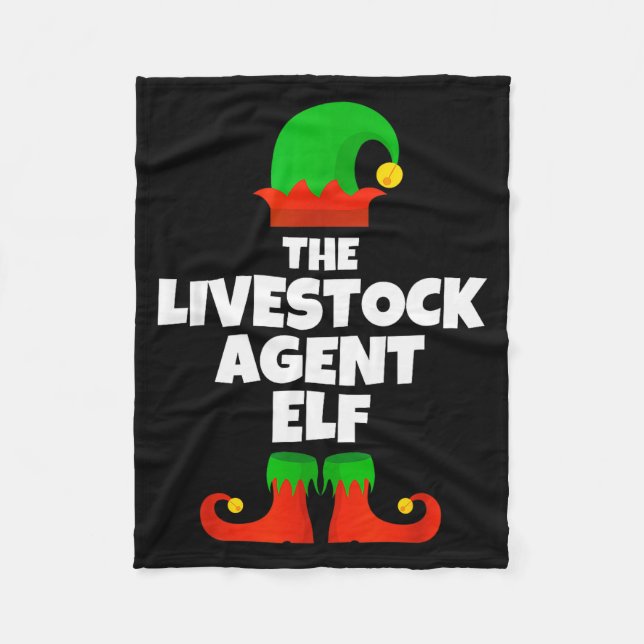 I'm The Livestock Agent Elf Family Pajama Christma Fleece Blanket (Front)