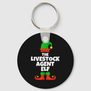 I'm The Livestock Agent Elf Family Pajama Christma Key Ring