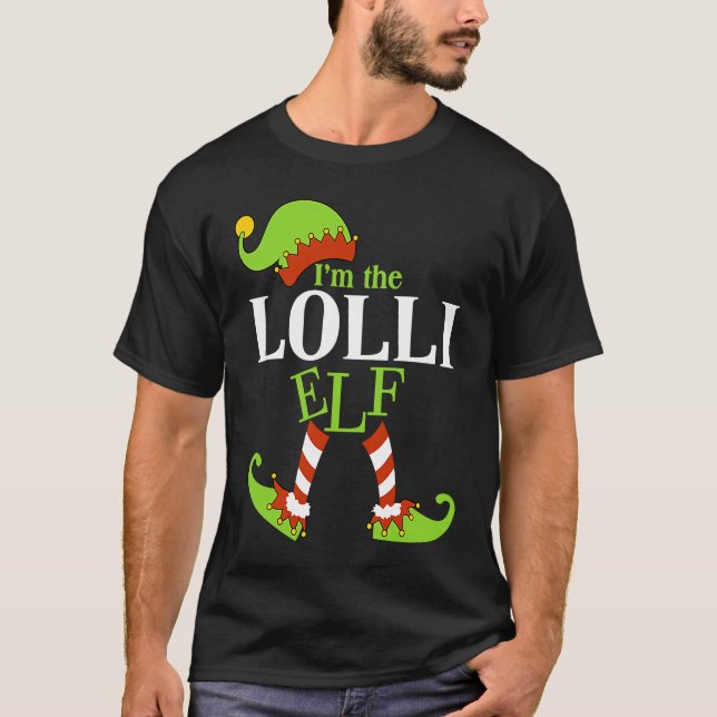 I'm The LOLLI Elf Family Group Matching PJ Christm T-Shirt (Front)