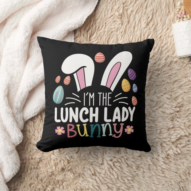 I'm The Lunch Lady Bunny Easter Matching Cushion (Blanket)