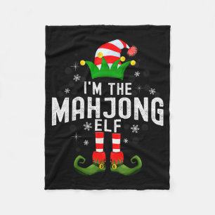 I'm The Mahjong Elf Christmas Family Pjs Costume  Fleece Blanket