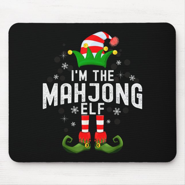 I'm The Mahjong Elf Christmas Family Pjs Costume  Mouse Mat (Front)