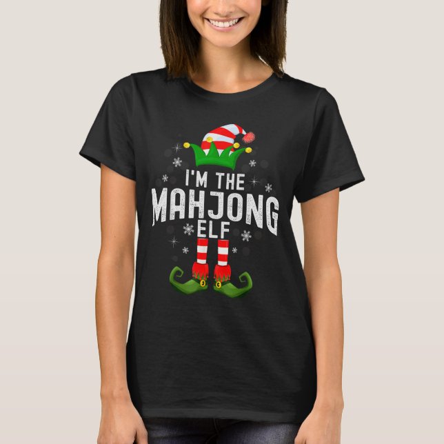 I'm The Mahjong Elf Christmas Family Pjs Costume  T-Shirt (Front)