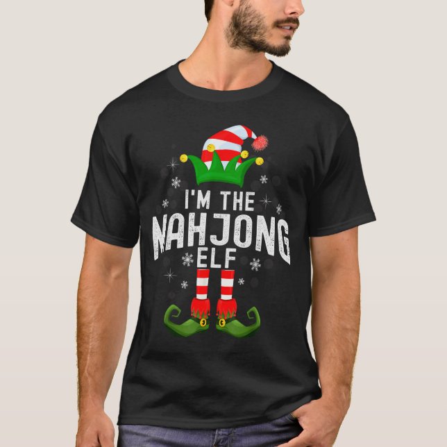 I'm The Mahjong Elf Christmas Family Pjs Costume  T-Shirt (Front)