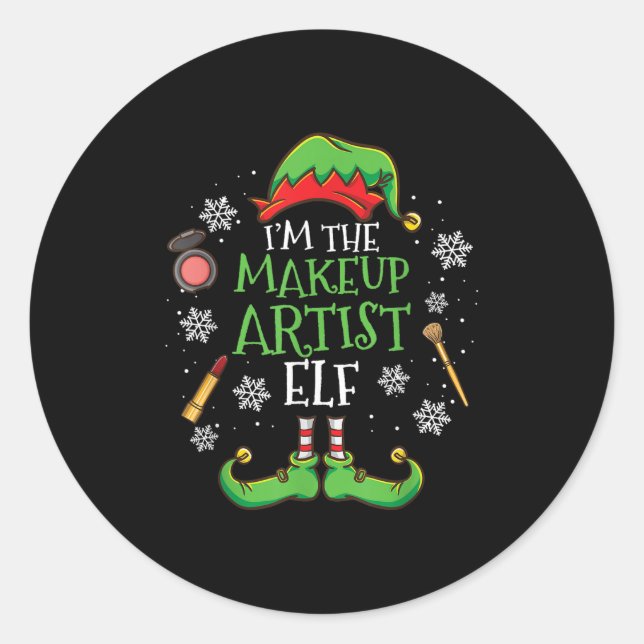 Im The Makeup Artist Elf Christmas  Classic Round Sticker (Front)